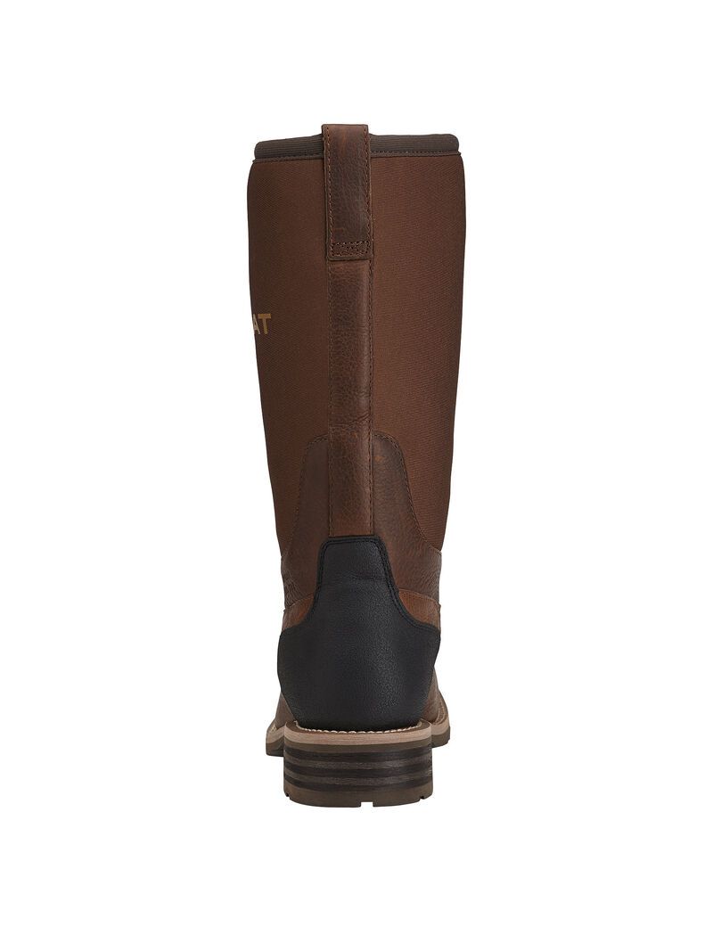 Bottes Imperméables Ariat Hybride All Weather Steel Embout Travail Marron | BAW-9984079