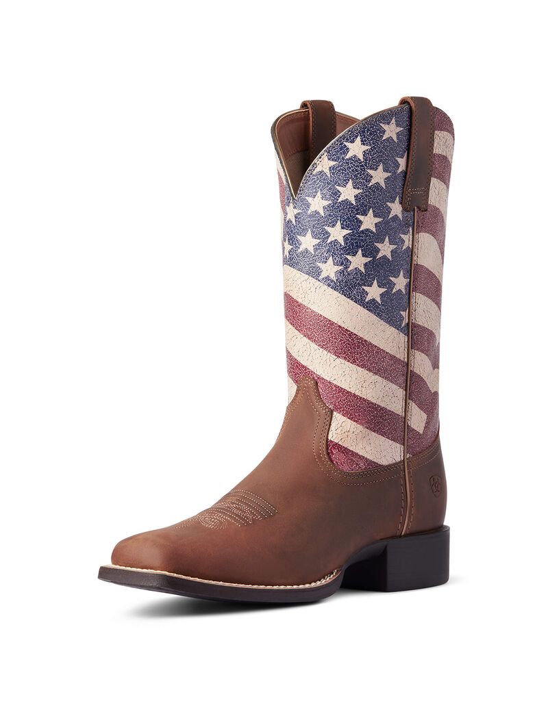 Bottes Western Ariat Round Up Patriot Marron | TRJ-3741235