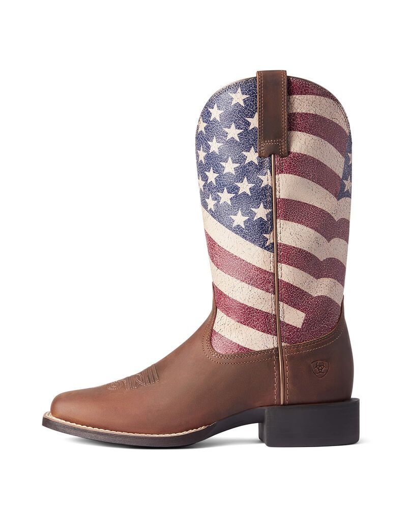 Bottes Western Ariat Round Up Patriot Marron | TRJ-3741235