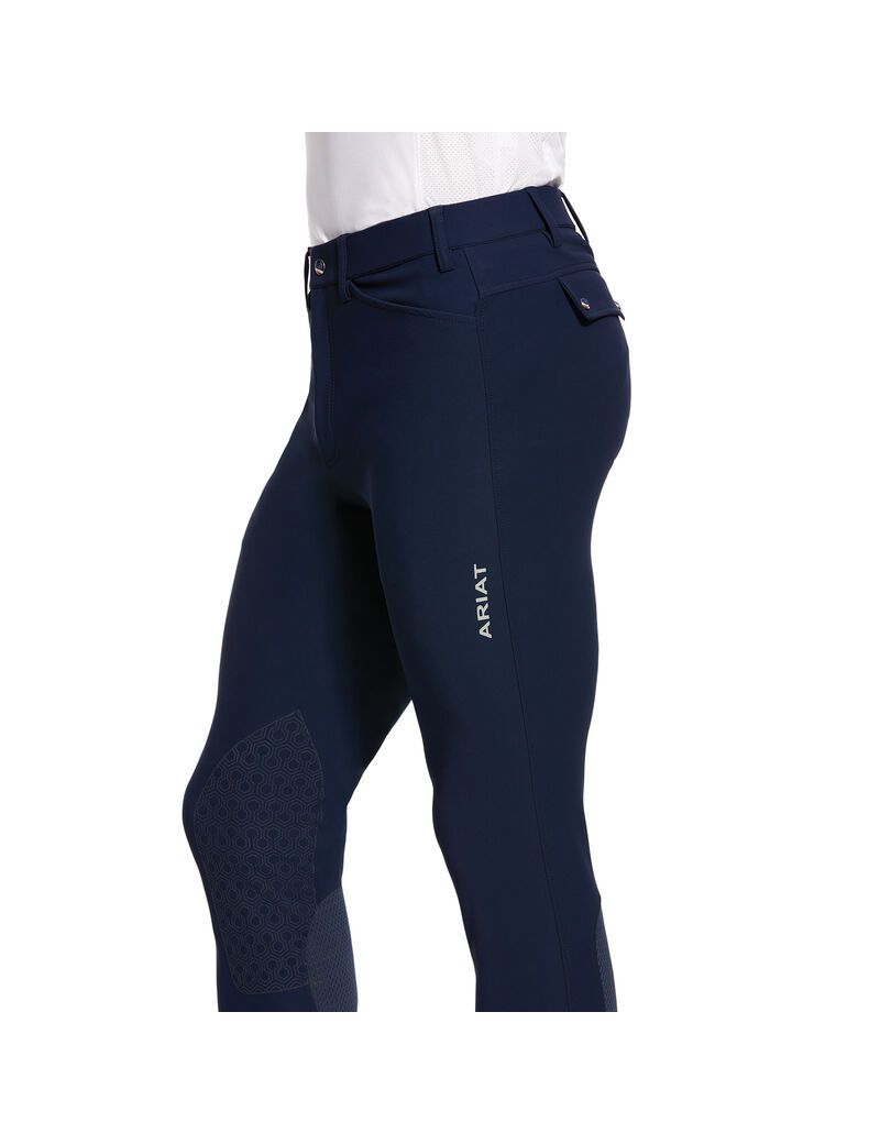 Pantalon Ariat Tri Factor Grip Knee Patch Breech Bleu Marine | ZPM-0810838