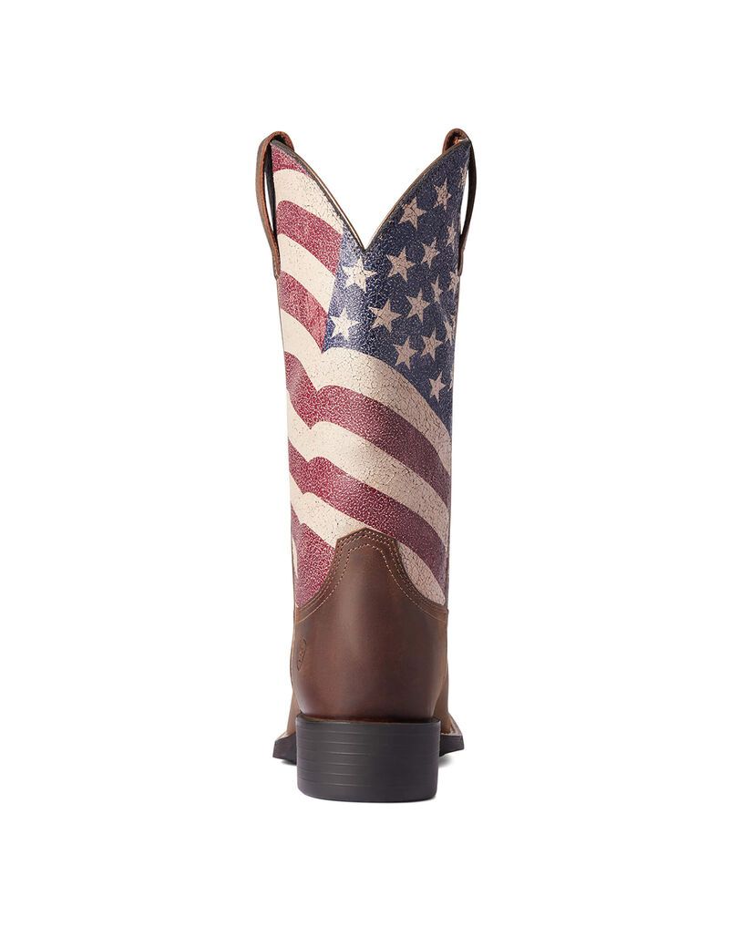 Bottes Western Ariat Round Up Patriot Marron | TRJ-3741235