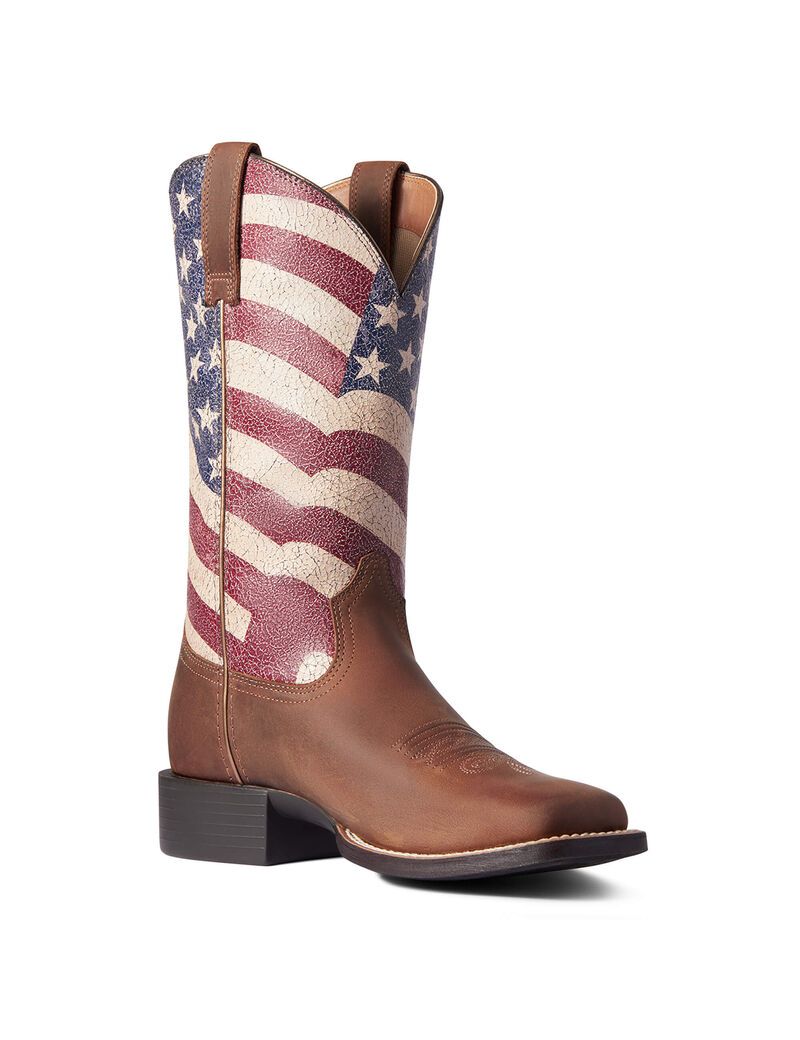 Bottes Western Ariat Round Up Patriot Marron | TRJ-3741235