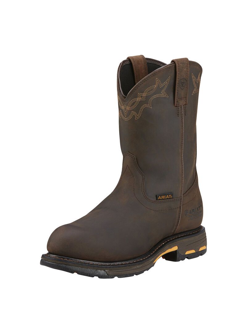 Bottes Imperméables Ariat WorkHog Composite Embout Travail Marron | AMP-4646148