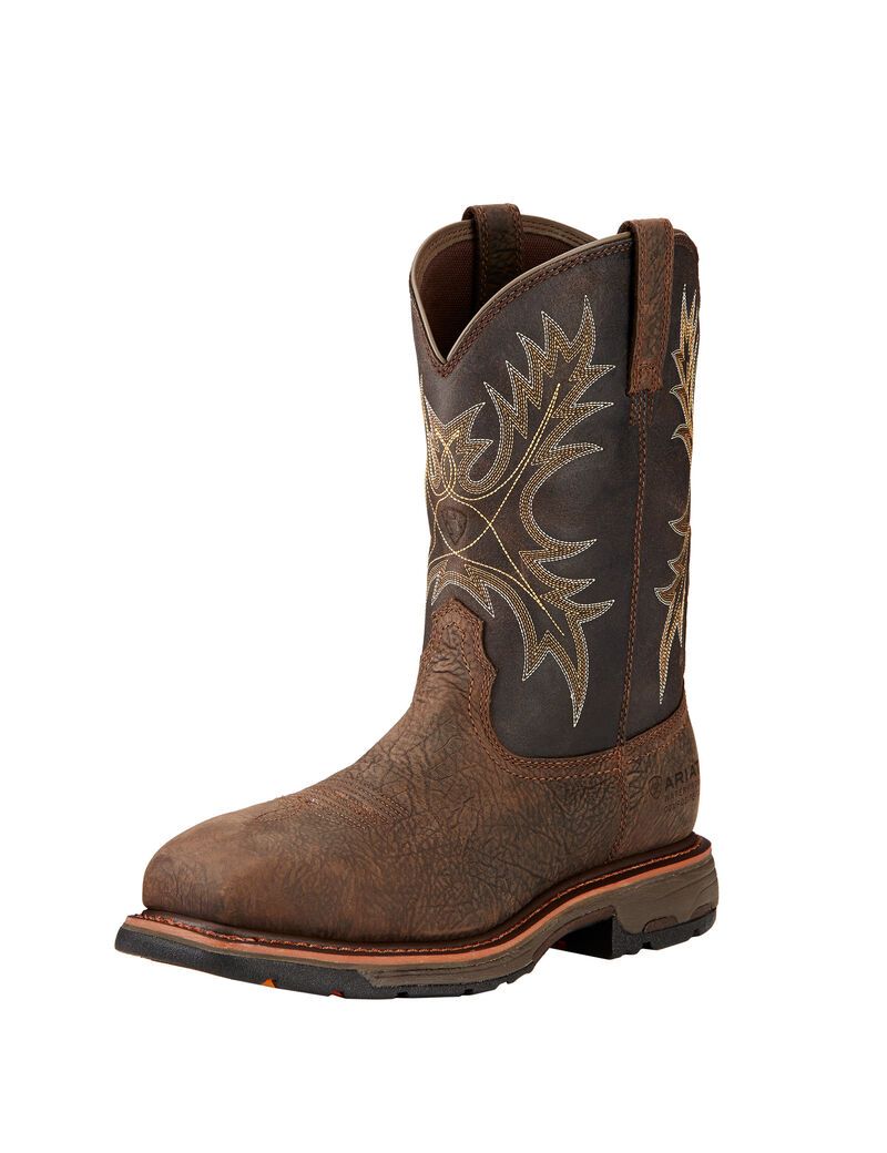 Bottes Imperméables Ariat WorkHog Composite Embout Travail Marron | LHI-1964707