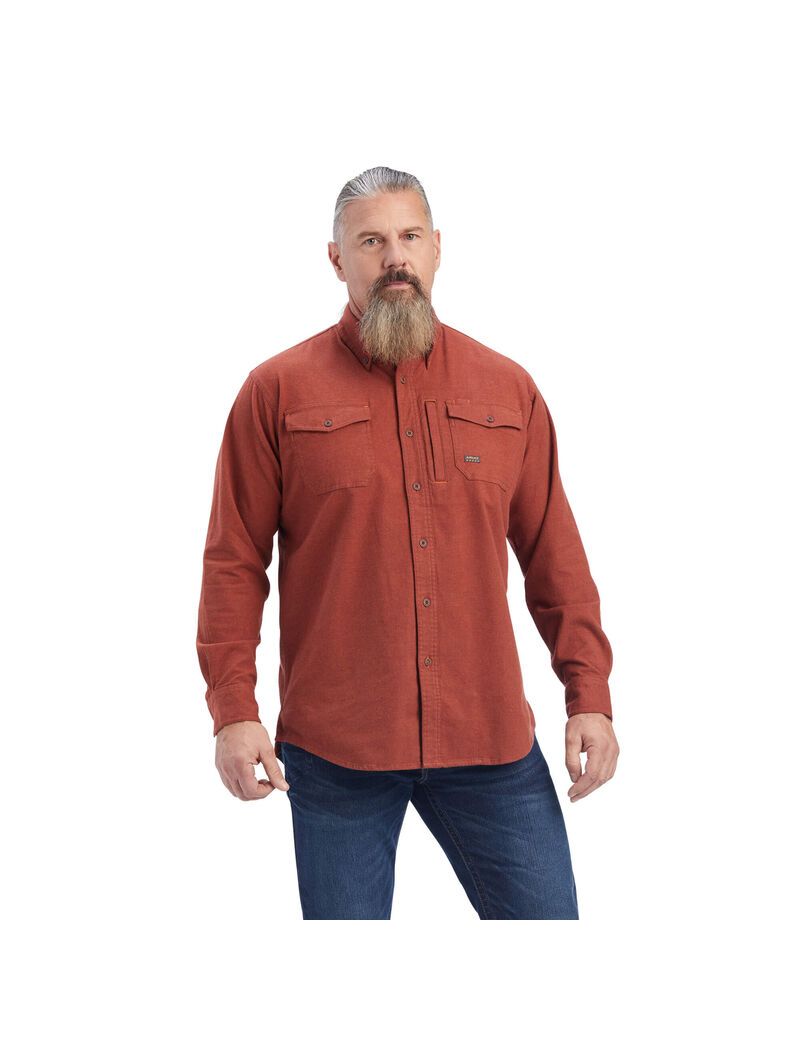 Vêtements De Travail Ariat Rebar Flannel DuraStretch Travail Shirts Rose | UPQ-7883677