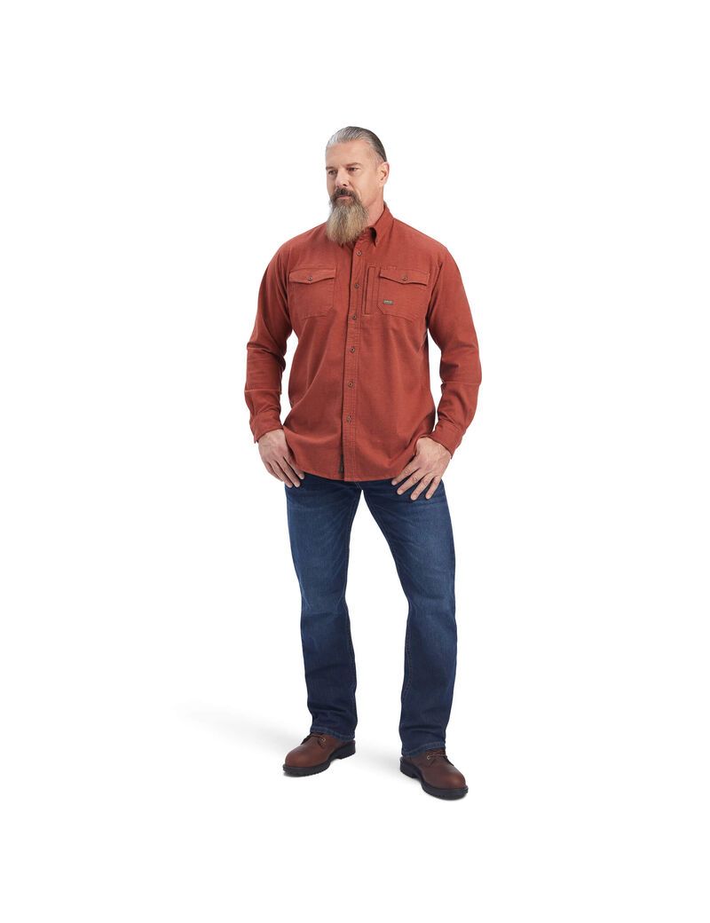 Vêtements De Travail Ariat Rebar Flannel DuraStretch Travail Shirts Rose | UPQ-7883677