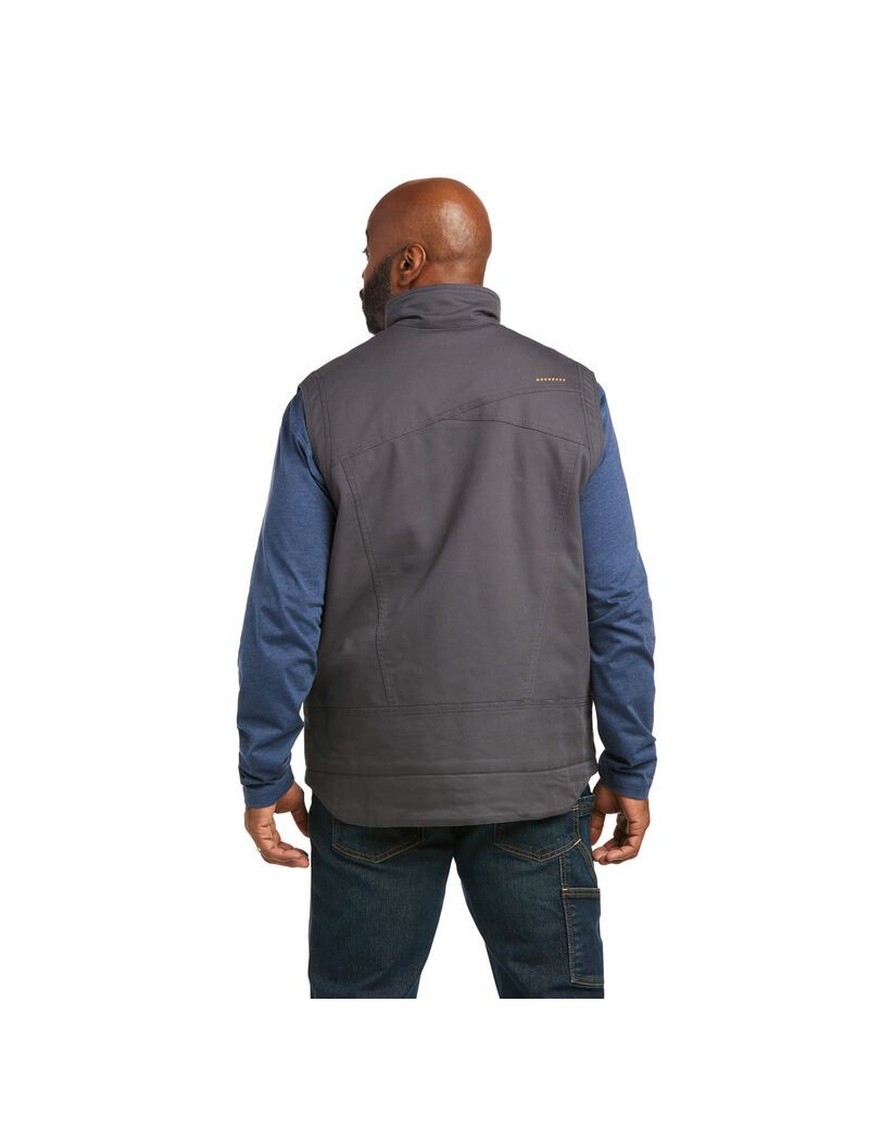 Gilet Ariat Rebar Washed DuraCanvas Insulated Grise | DPX-0358630