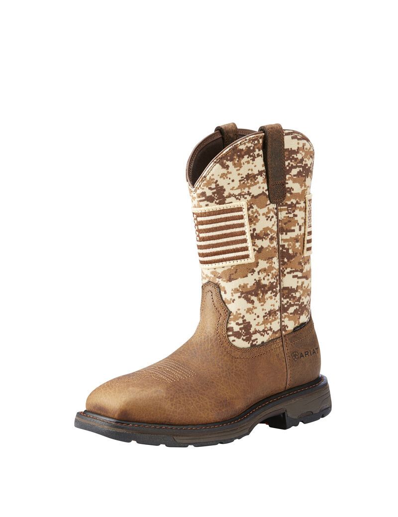 Bottes de Travail Ariat WorkHog Patriot Steel Embout Marron Camouflage | VZN-4653448