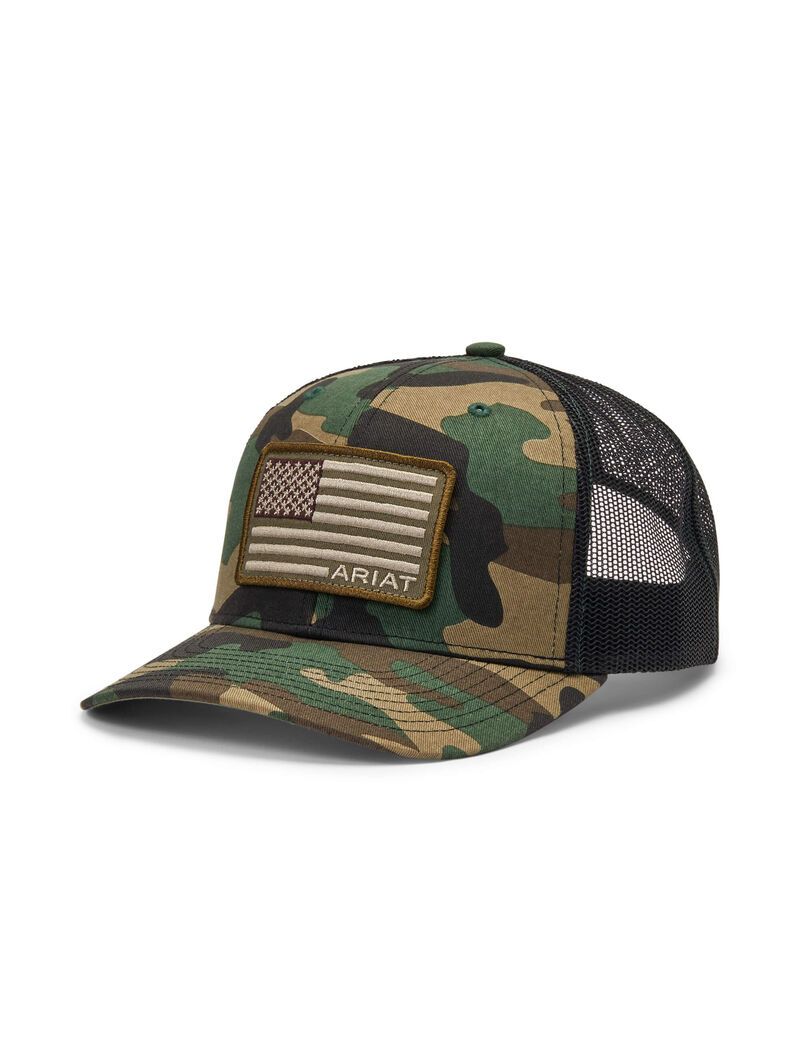 Casquettes Ariat Flag Patch Camouflage | XSE-8282942