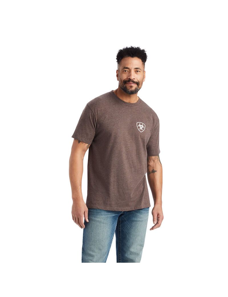 T Shirts Ariat Minimalist Marron | ZDI-5831208