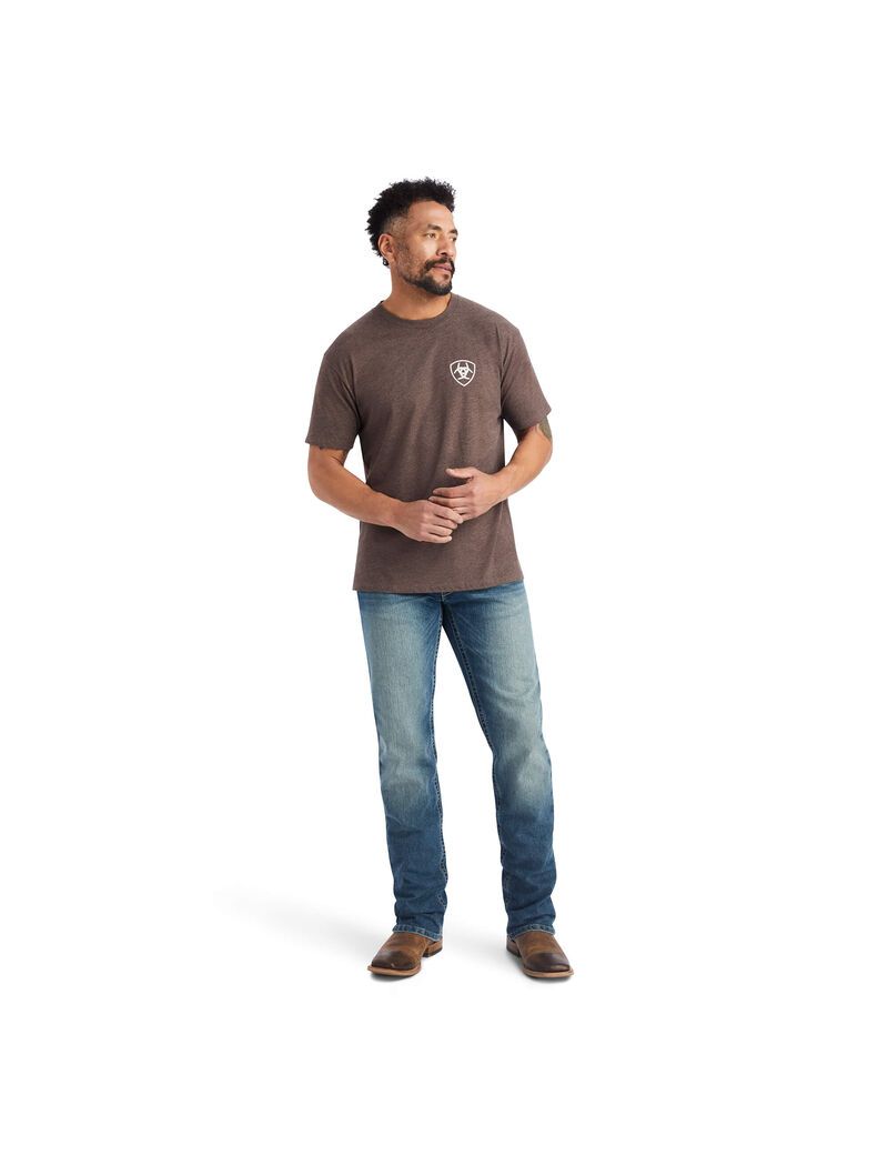 T Shirts Ariat Minimalist Marron | ZDI-5831208