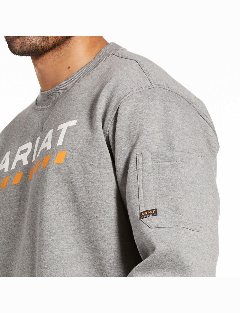 Sweats Ariat Rebar Workman Logo Grise | TSA-5061691