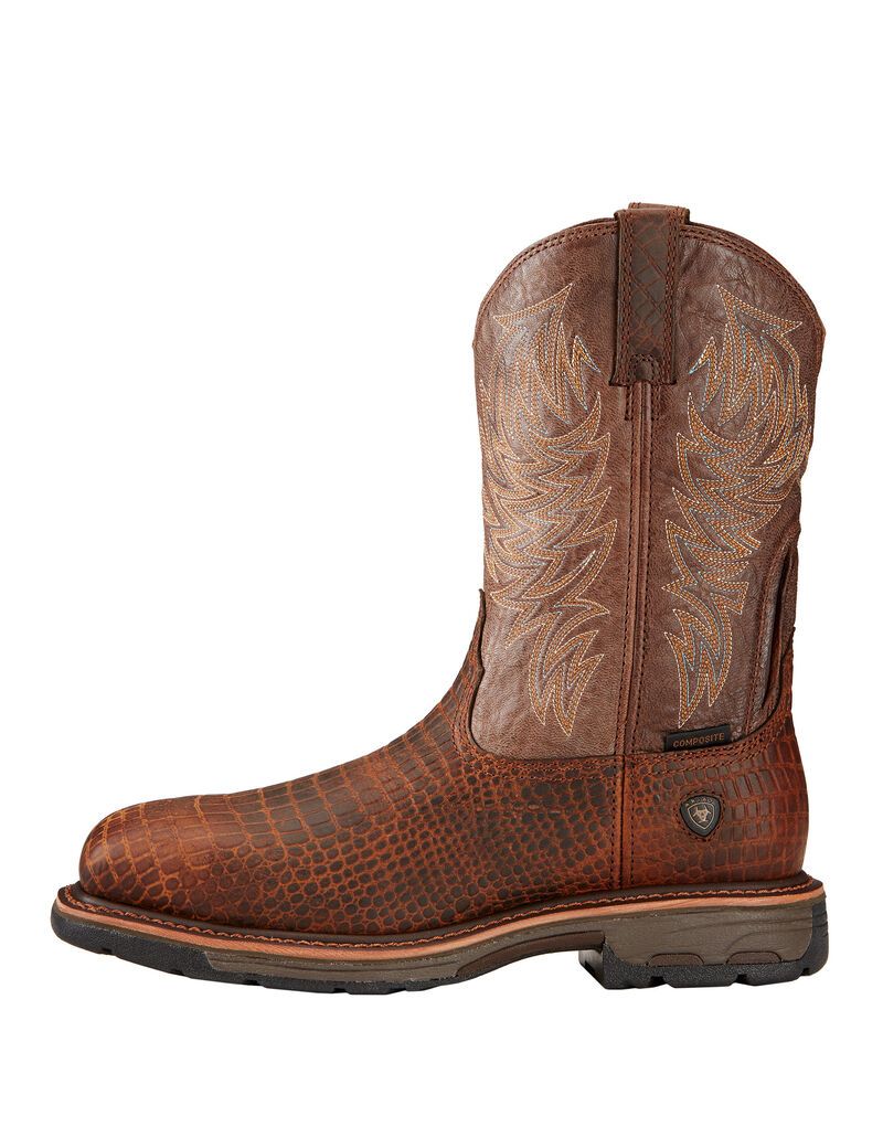 Bottes de Travail Ariat WorkHog Composite Embout Marron | NJN-9935396