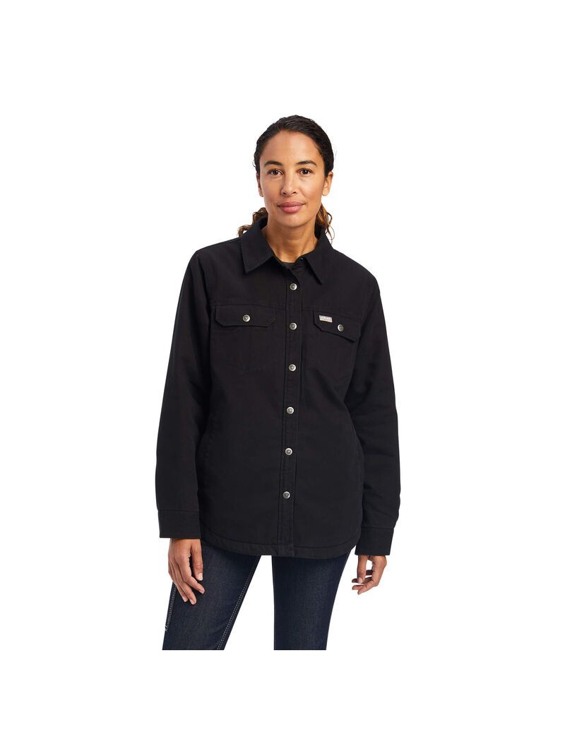 Vêtements De Travail Ariat Rebar Classiche Tela Shirts Jackets Noir | ZXN-9627399