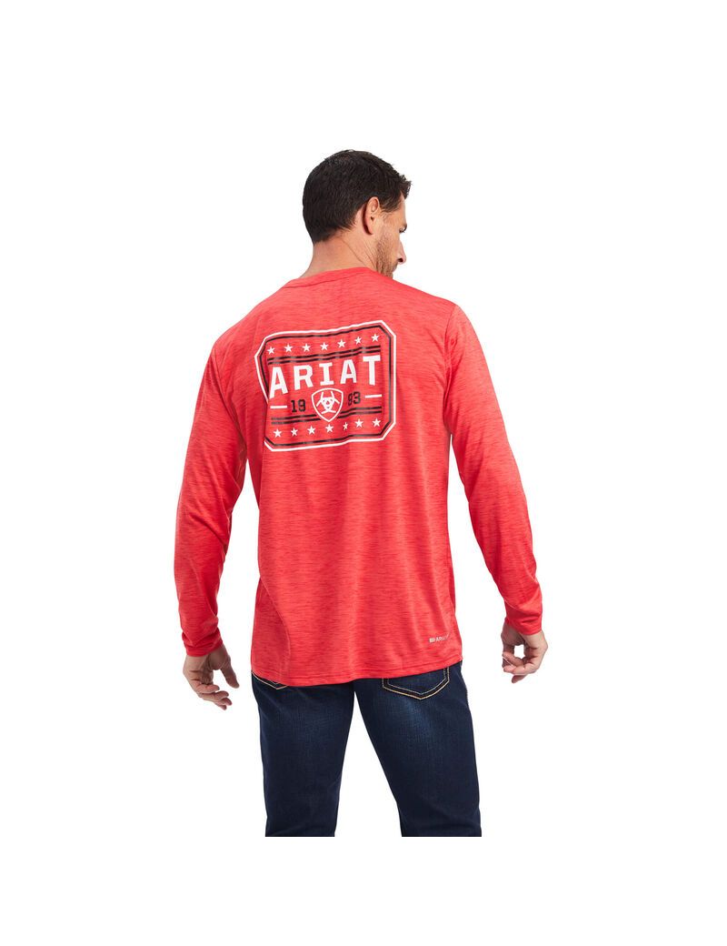 T Shirts Ariat Charger 93 Liberty Rouge | KCF-0820377