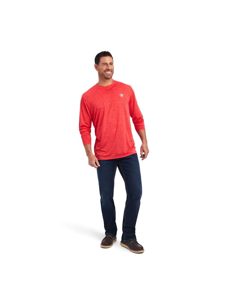 T Shirts Ariat Charger 93 Liberty Rouge | KCF-0820377