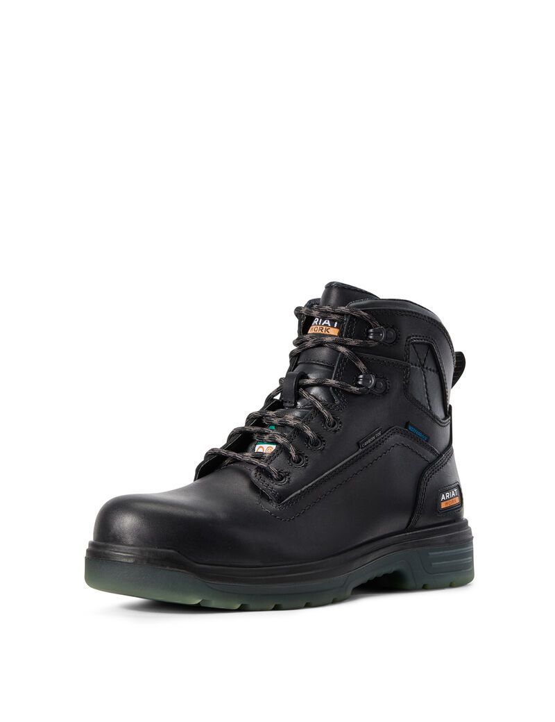 Bottes Imperméables Ariat Turbo 6' H2O CSA Carbon Embout Travail Noir | GZS-9711313