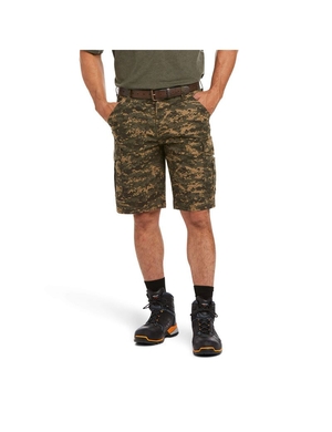 Shorts Ariat Rebar DuraStretch Made Tough Cargo Vert Olive Camouflage | TYK-7316353