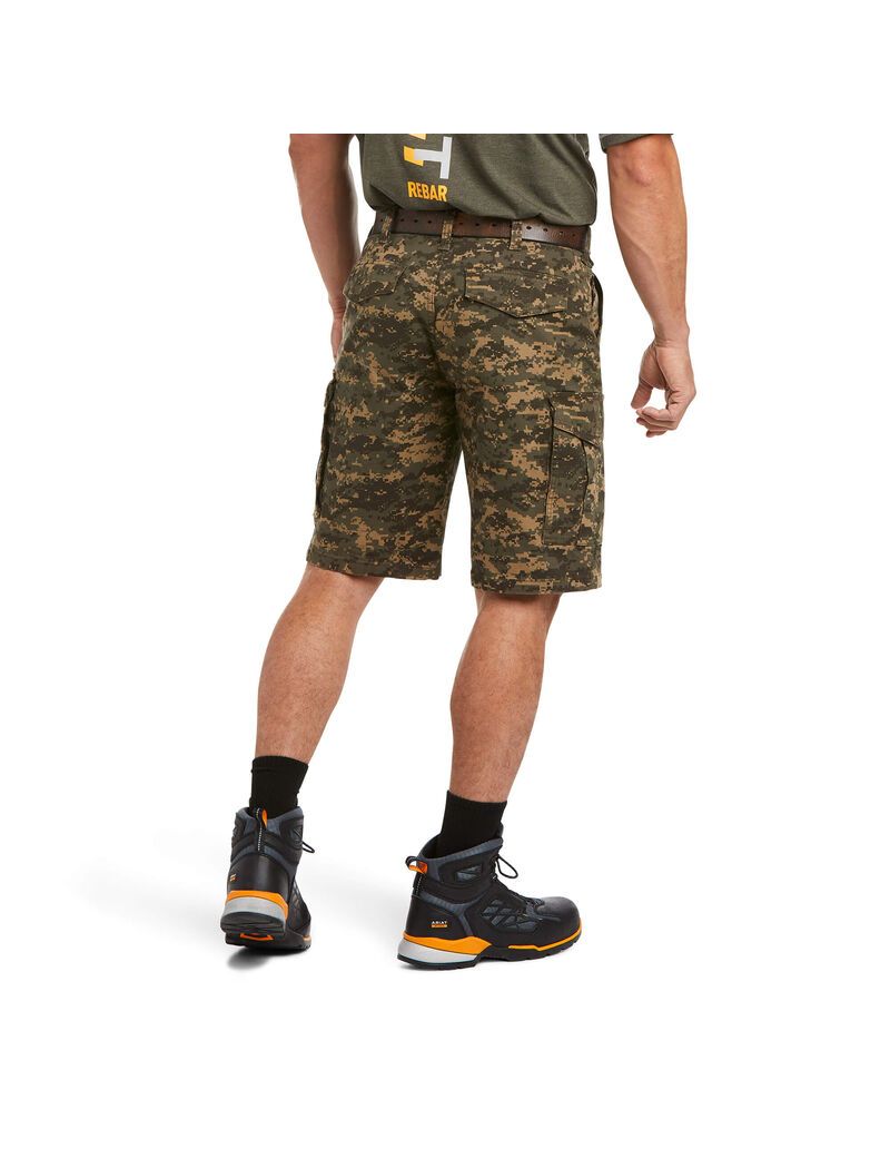 Shorts Ariat Rebar DuraStretch Made Tough Cargo Vert Olive Camouflage | TYK-7316353