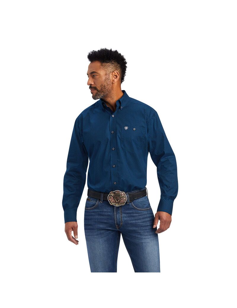 Chemises De Costume Ariat Relentless Skillful Stretch Classiche Fit Bleu Marine | KDX-3999773