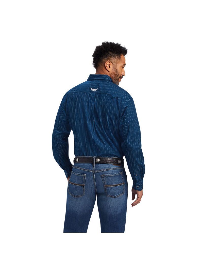 Chemises De Costume Ariat Relentless Skillful Stretch Classiche Fit Bleu Marine | KDX-3999773