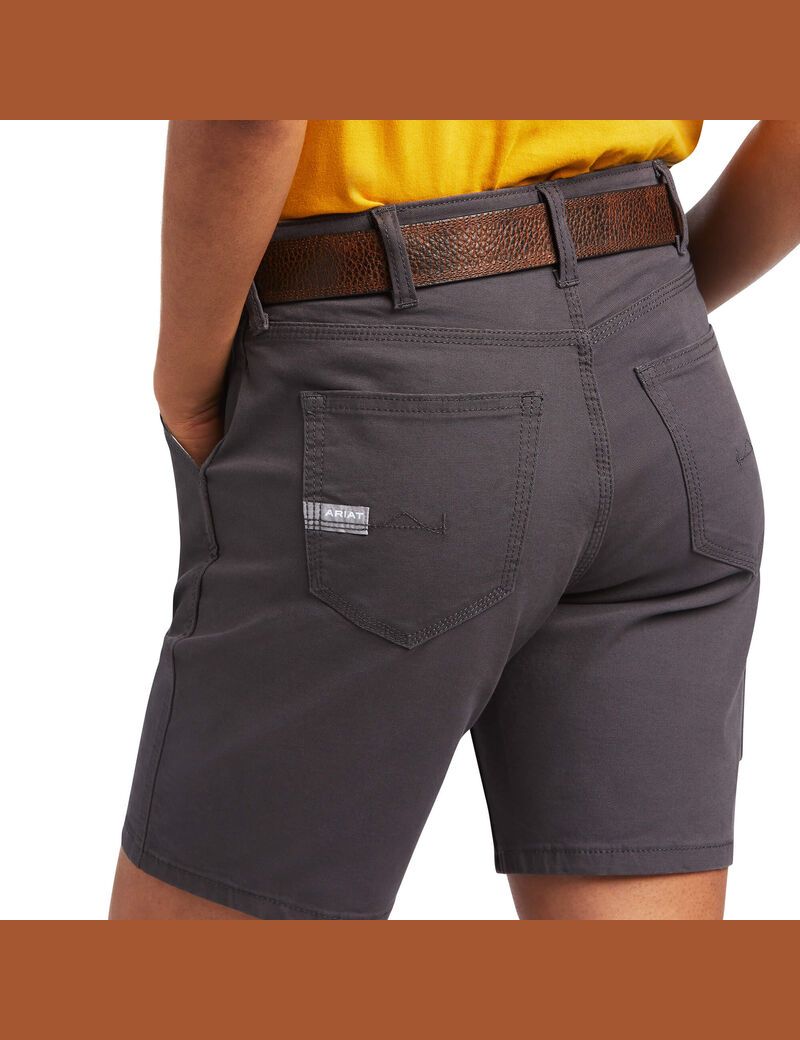 Shorts Ariat Rebar DuraStretch Made Tough Grise | GGM-9182827