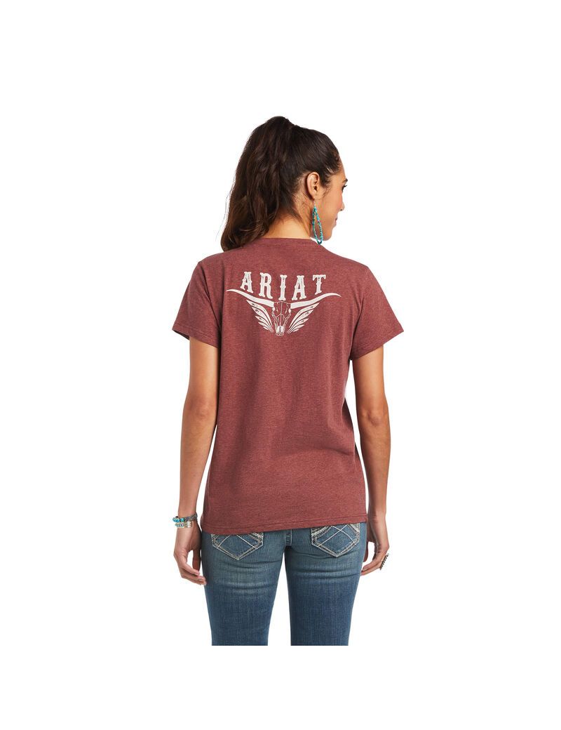 Hauts Ariat REAL Relaxed Longhorn Tee Multicolore | CSS-0793645