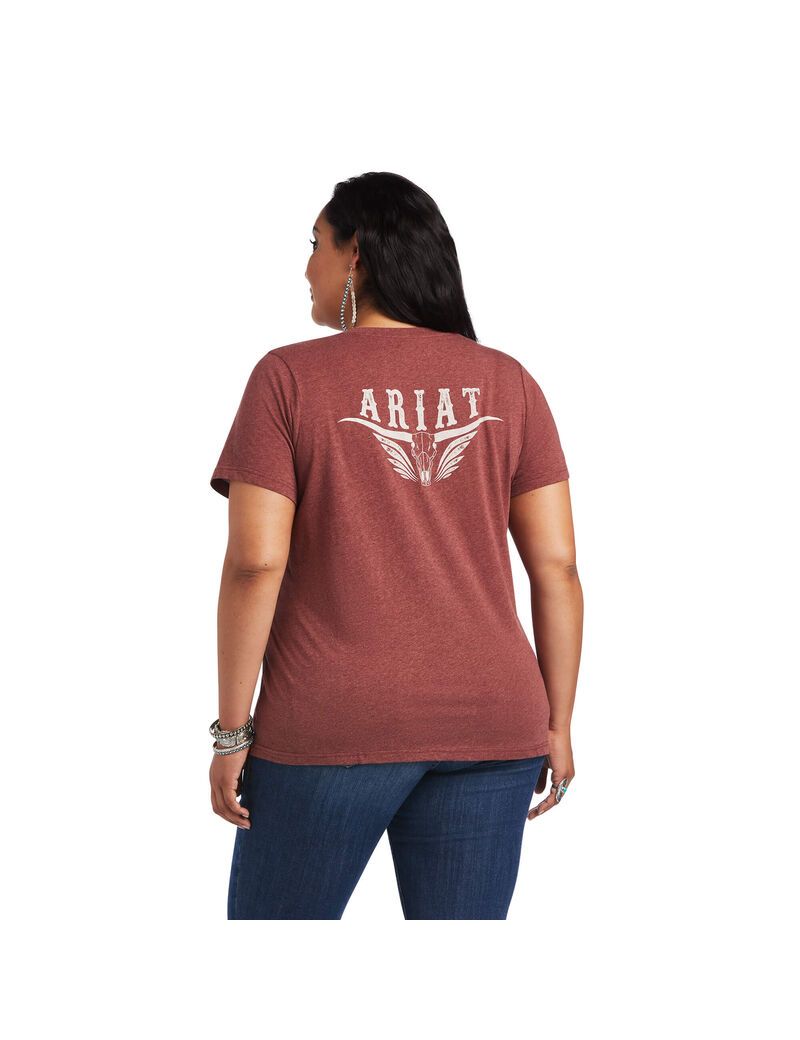 Hauts Ariat REAL Relaxed Longhorn Tee Multicolore | CSS-0793645