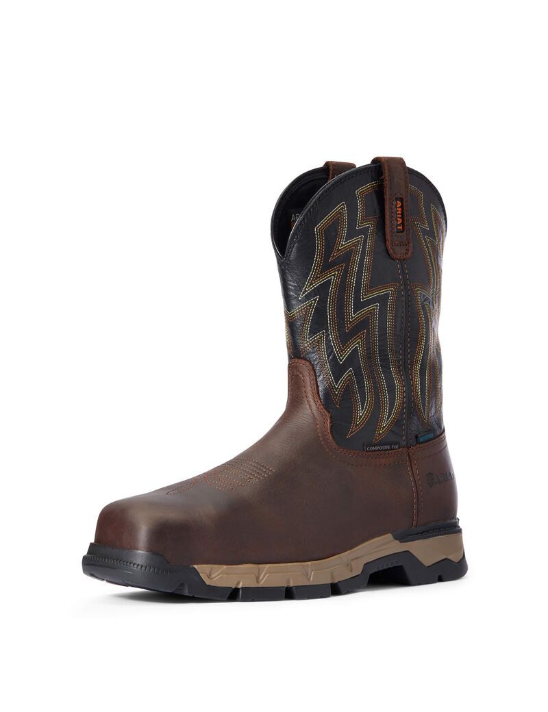 Bottes Imperméables Ariat Rebar Flex Western Composite Embout Travail Marron Foncé | HNK-3334374