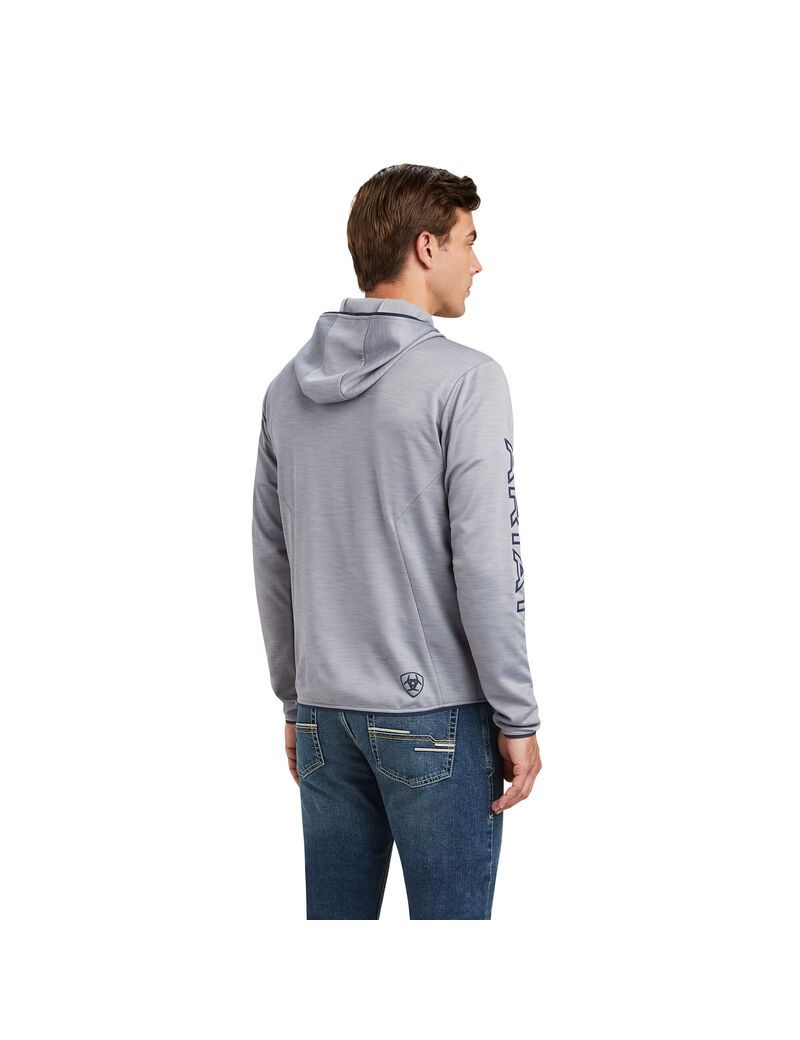 Sweat à Capuche Ariat Byron Full Zip Grise | XJC-6859826