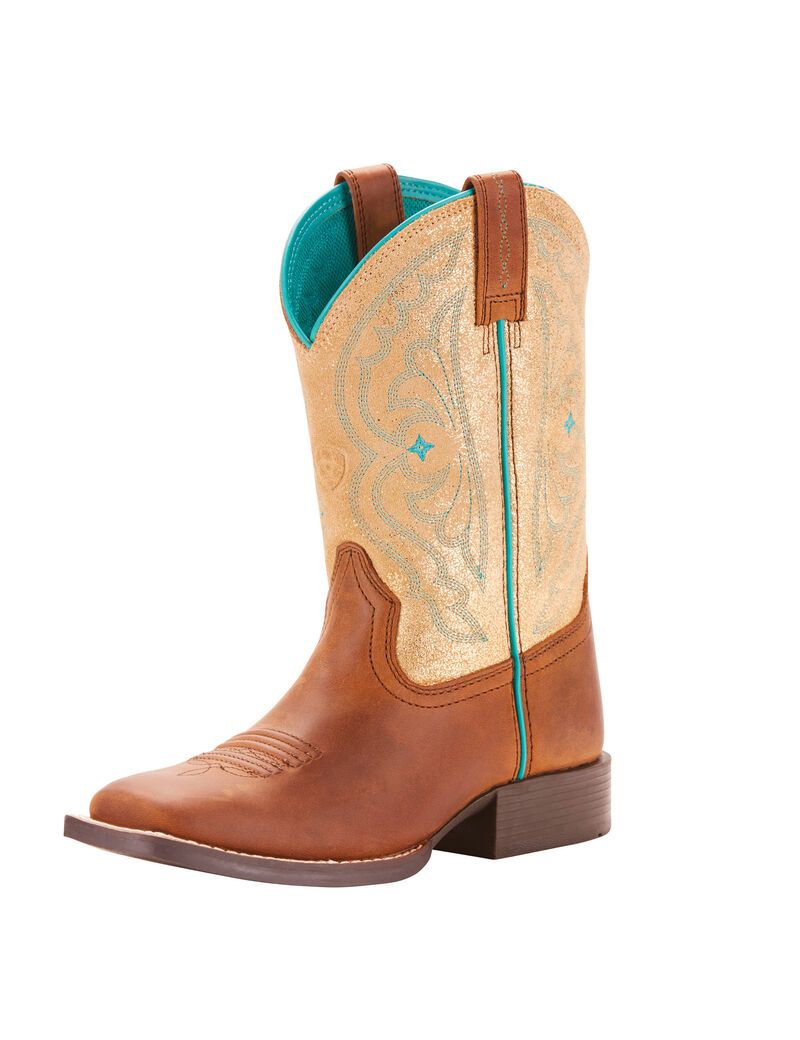 Bottes Western Ariat Quickdraw Marron Metal Doré | XPI-9296068