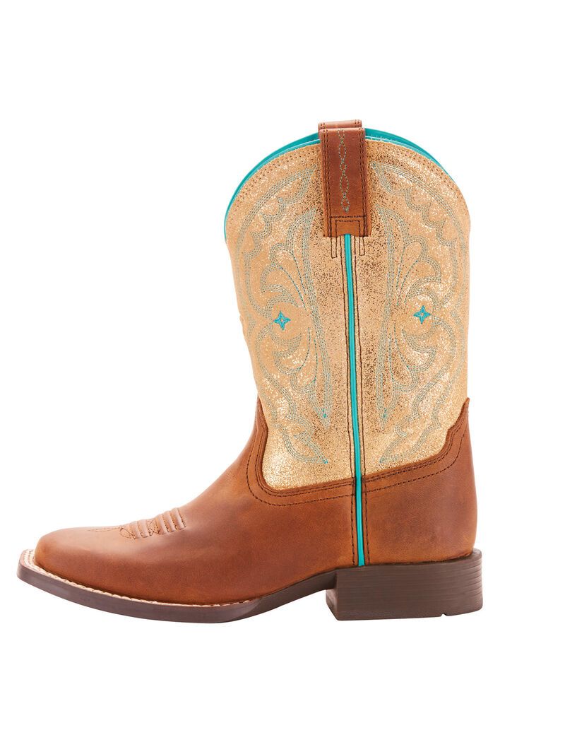 Bottes Western Ariat Quickdraw Marron Metal Doré | XPI-9296068