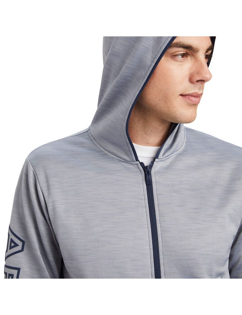 Sweat à Capuche Ariat Byron Full Zip Grise | XJC-6859826