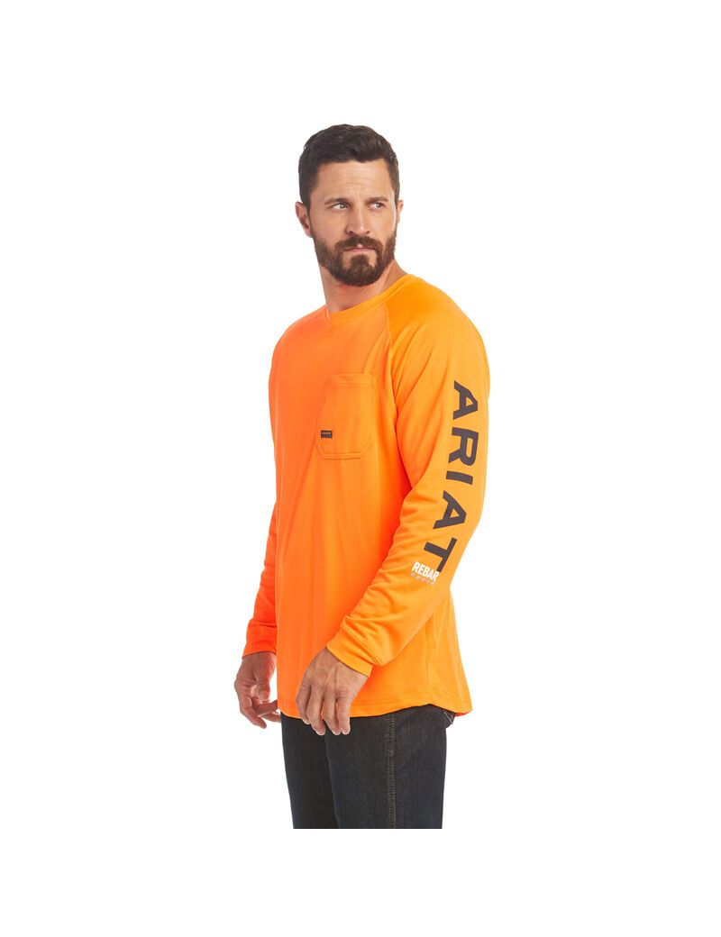 Vêtements De Travail Ariat Rebar Heat Fighter T Shirts Orange | VJX-2382951