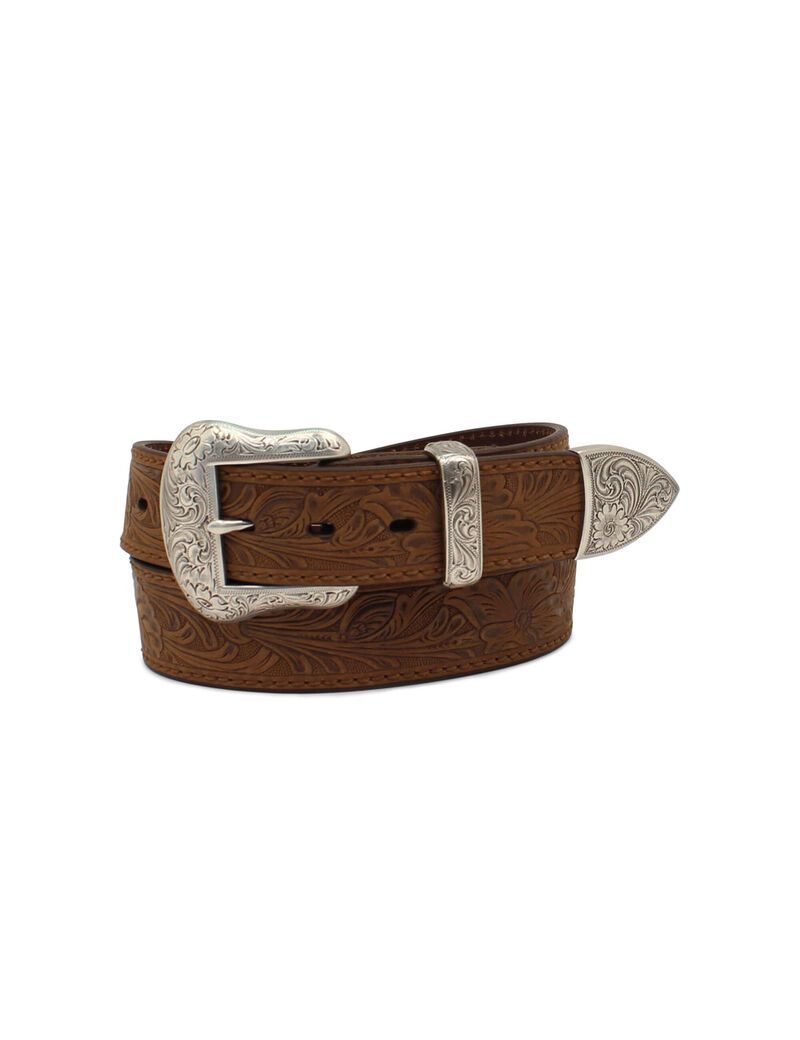 Ceintures Ariat Leaf Emboss Marron | ZIG-3876226