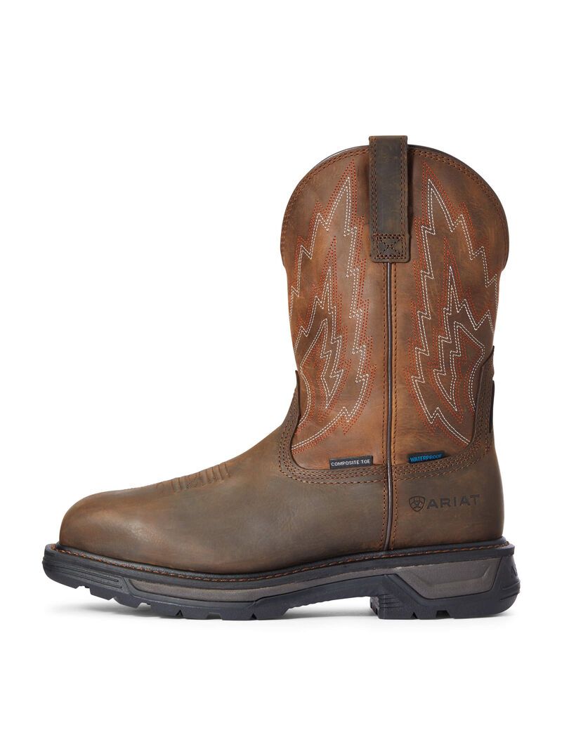 Bottes Imperméables Ariat Big Rig Composite Embout Travail Marron Foncé | ZDG-8919864