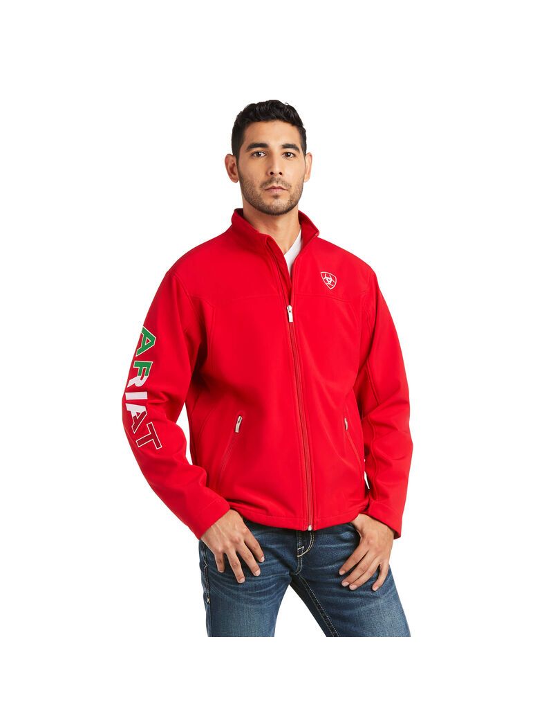 Vestes Ariat New Team Softshell MEXICO Rouge | KQJ-1059969