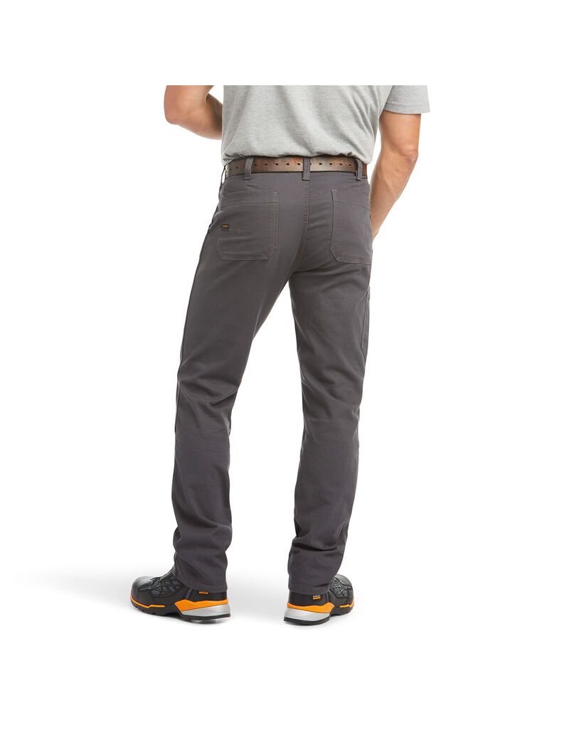 Pantalon Ariat Rebar M4 Low Rise DuraStretch Made Tough Double Front Stackable Droit Leg Grise | OLD-1527985