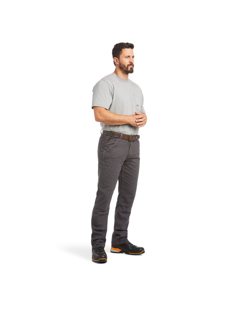 Pantalon Ariat Rebar M4 Low Rise DuraStretch Made Tough Double Front Stackable Droit Leg Grise | OLD-1527985