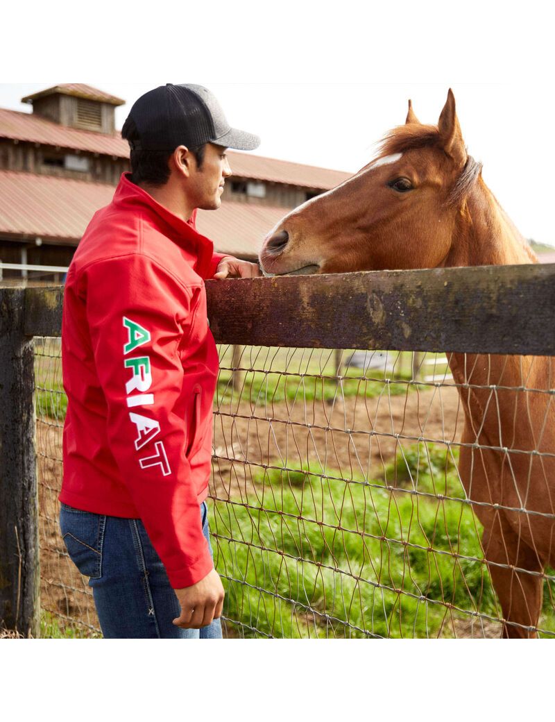 Vestes Ariat New Team Softshell MEXICO Rouge | KQJ-1059969