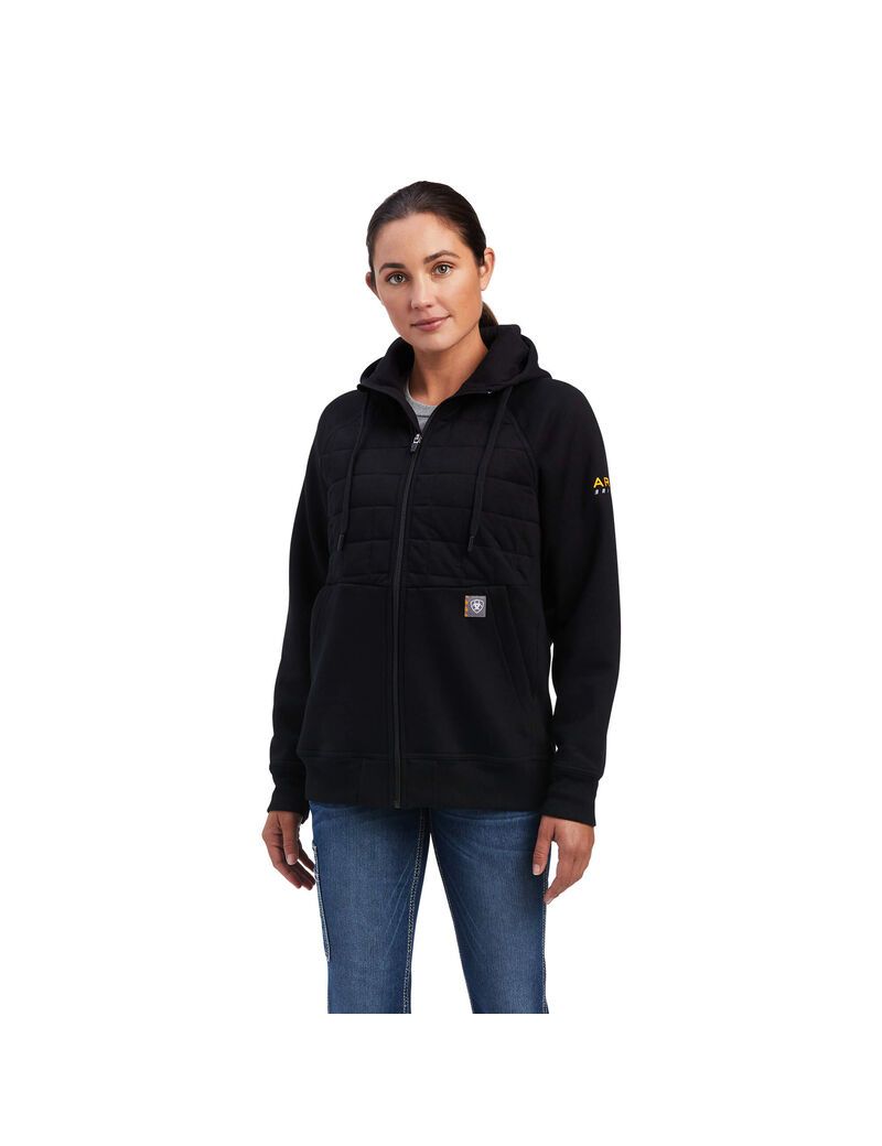 Vêtements De Travail Ariat Rebar Regulator Full Zip Hoodie Noir | XOM-6083709