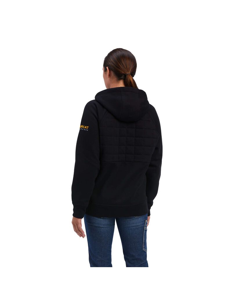 Vêtements De Travail Ariat Rebar Regulator Full Zip Hoodie Noir | XOM-6083709