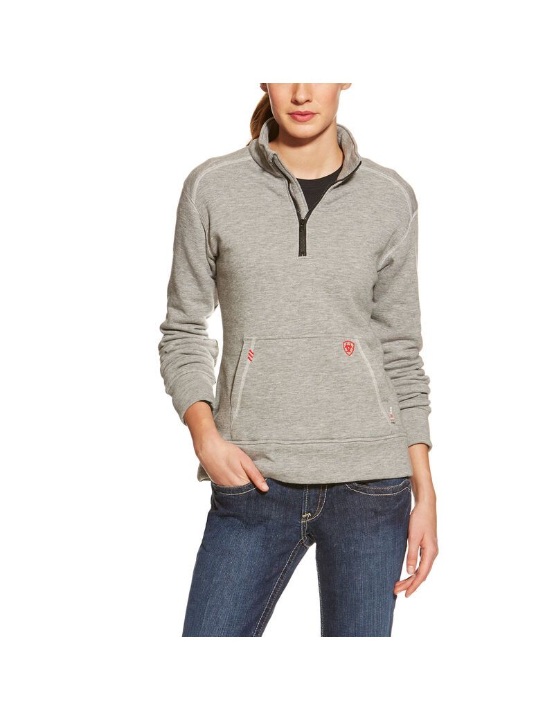 Hauts Ariat FR Polartec Fleece 1/4 Zip Grise | YBO-6043068