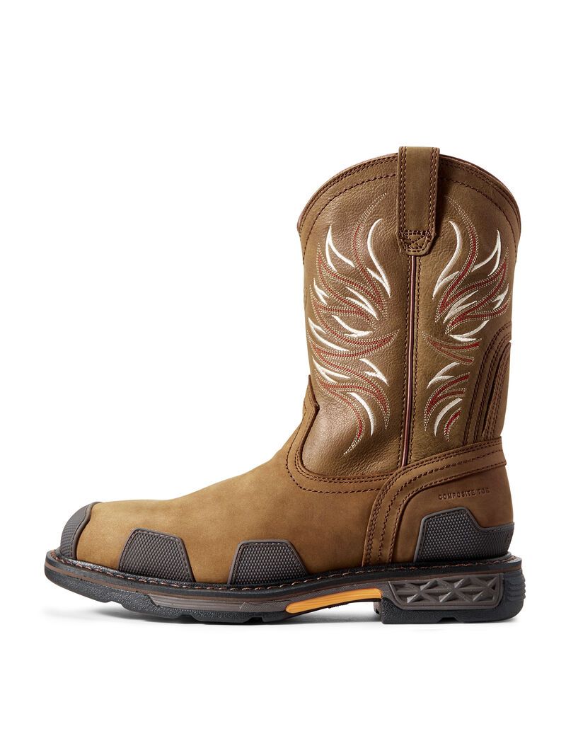 Bottes de Travail Ariat OverDrive Larges Square Embout Composite Embout Marron | JTK-2045561