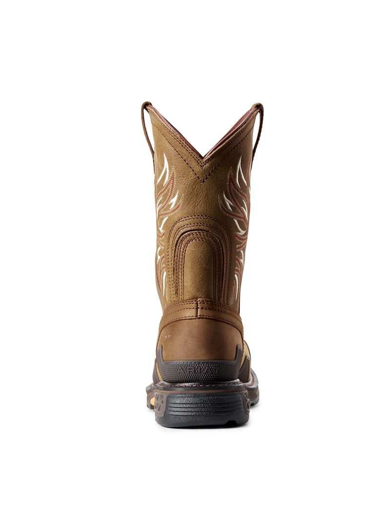 Bottes de Travail Ariat OverDrive Larges Square Embout Composite Embout Marron | JTK-2045561