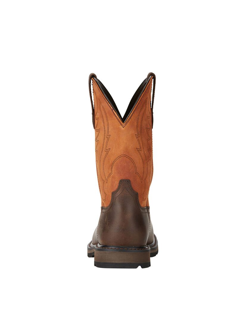 Bottes de Travail Ariat Groundbreaker Larges Square Embout Steel Embout Marron | MFL-4832733