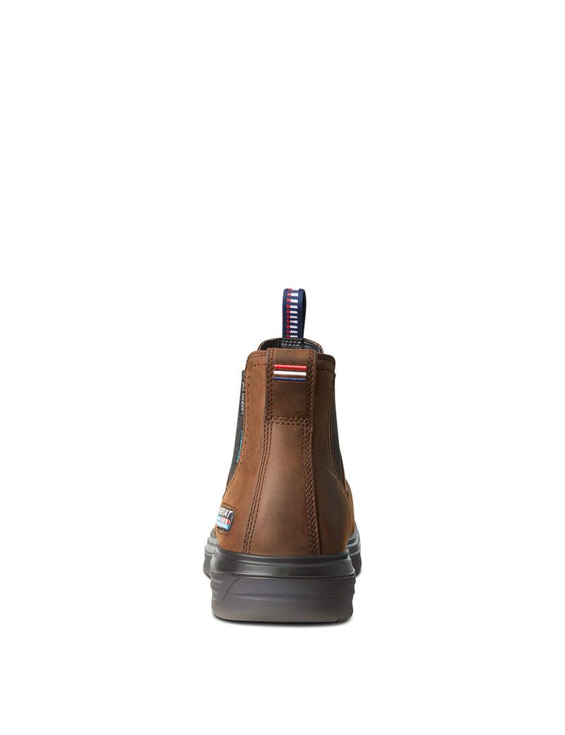 Bottines Chelsea Ariat Turbo USA Assembled Imperméables Carbon Embout Travail Marron | PSG-0517258