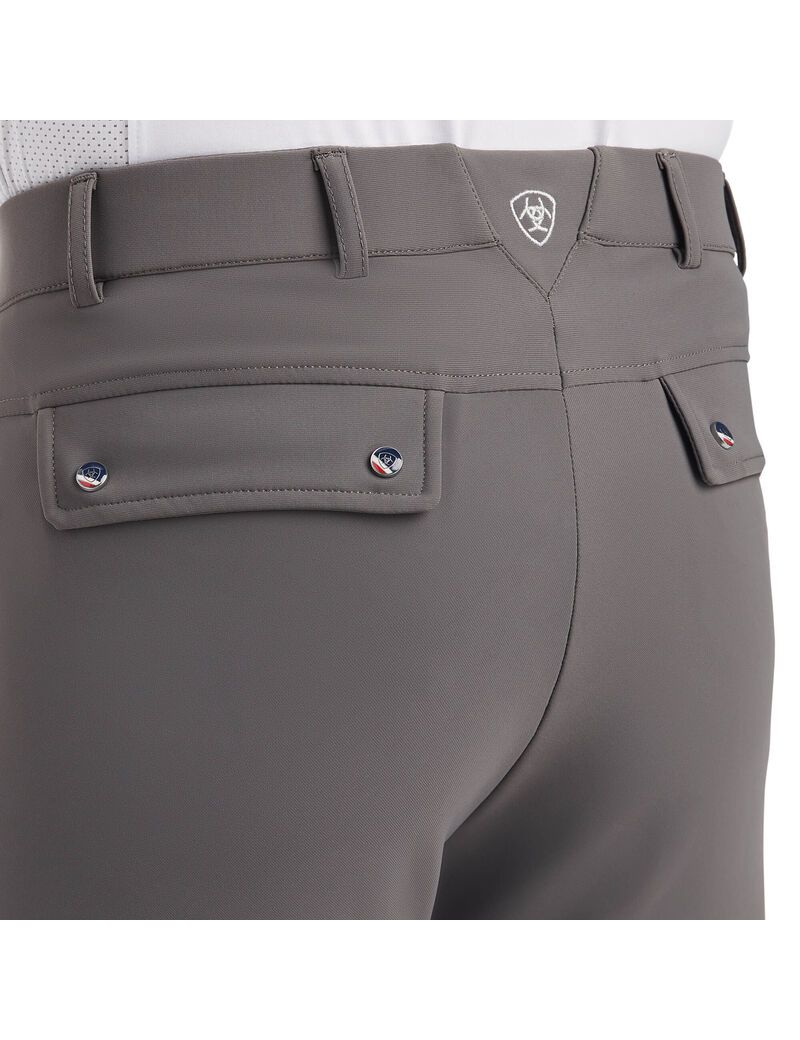 Pantalon Ariat Tri Factor Grip Knee Patch Breech Violette Grise | KPJ-5783166