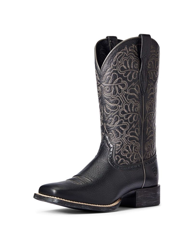 Bottes Western Ariat Round Up Remuda Noir | FQW-1907135