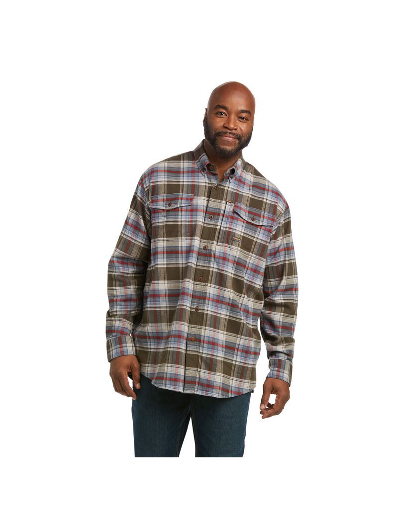 Vêtements De Travail Ariat Rebar Flannel DuraStretch Travail Shirts Multicolore | PIO-3355917